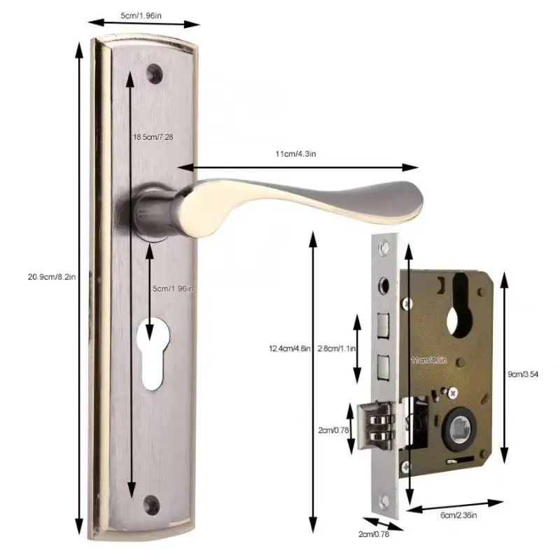 Gold Door Handle Lock Silent H - Home Security Kitchener 评论和价格