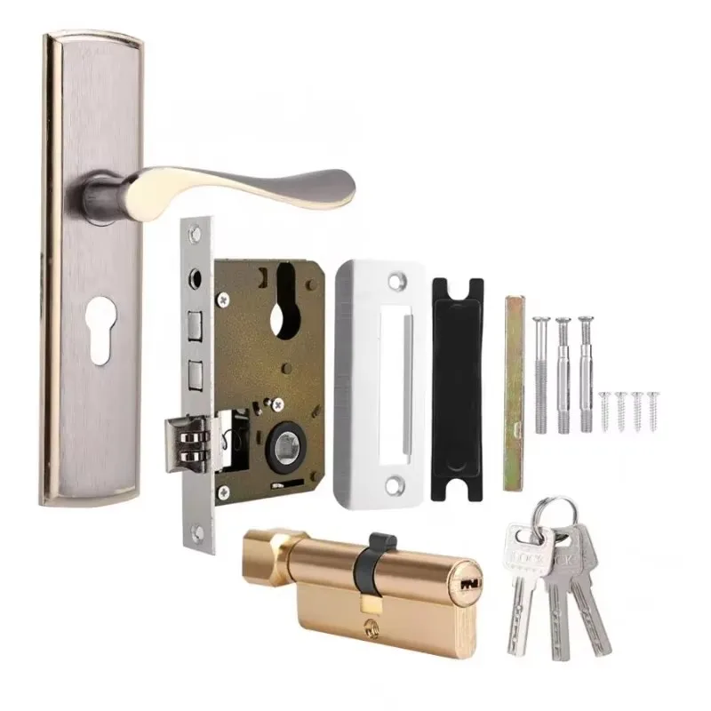 Gold Door Handle Lock Silent H - Home Security Kitchener 评论和价格