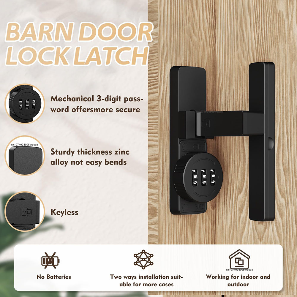 Security Barn Door Lock 3-Digi - Home Security Door Lock 评论和价格