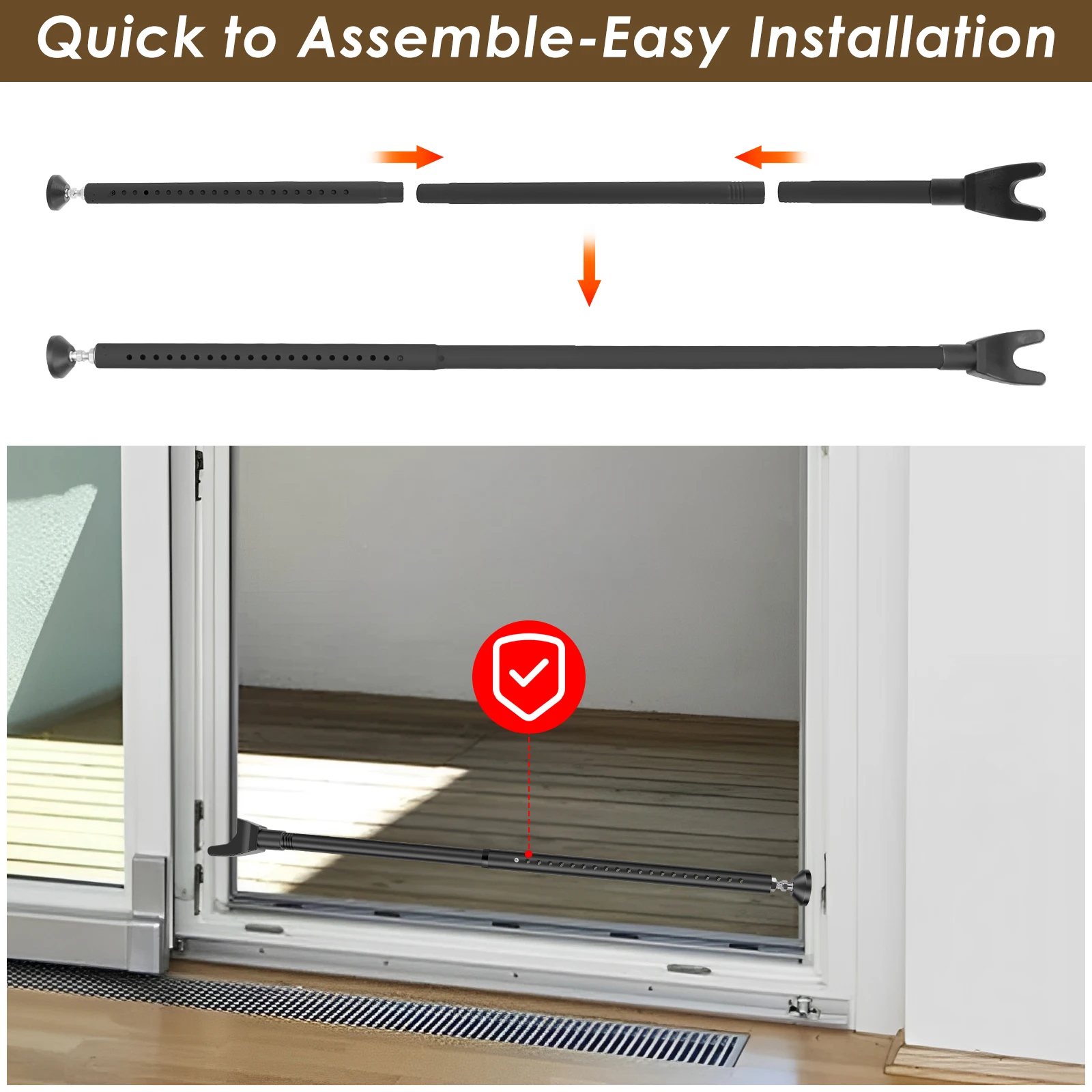 Sliding Door Lock Bar 44-55 In - Home Security Bars 评论和价格