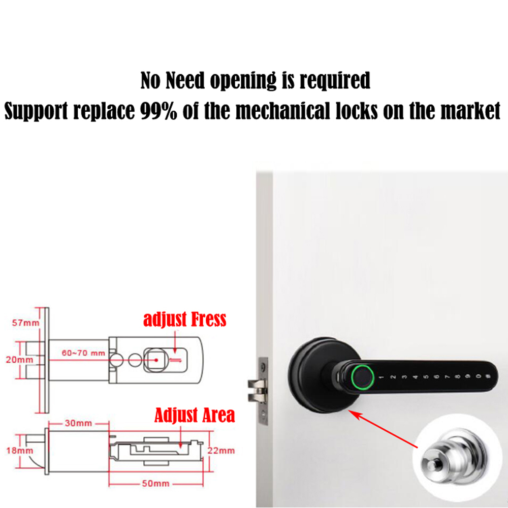 TTLock Smart Bluetooth Fingerp - Home Security Door Lock 评论和价格