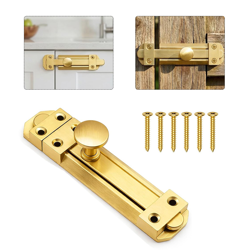 5 Inch Solid Brass Sliding Doo - Home Security Door Lock 评论和价格