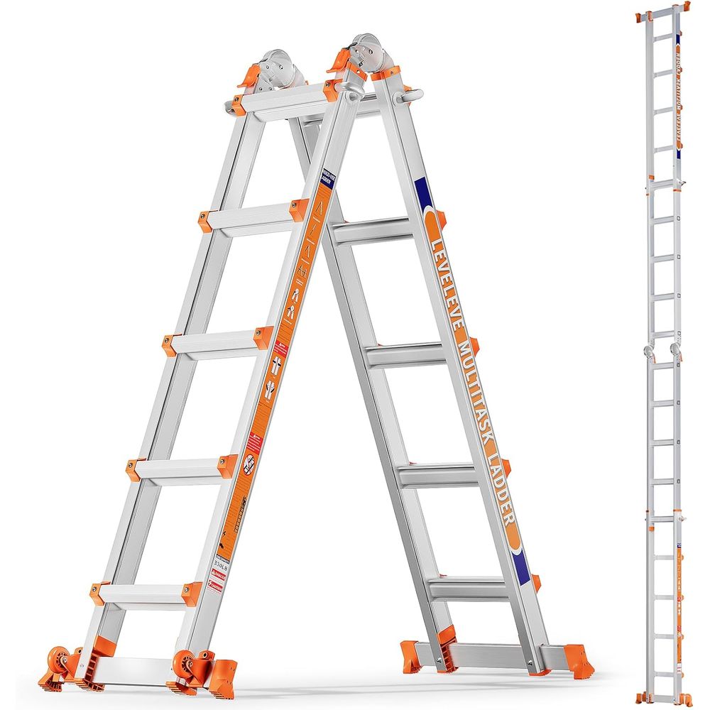 A e 5 Step Ladder, 17T Extensi - Home Security Bars 评论和价格