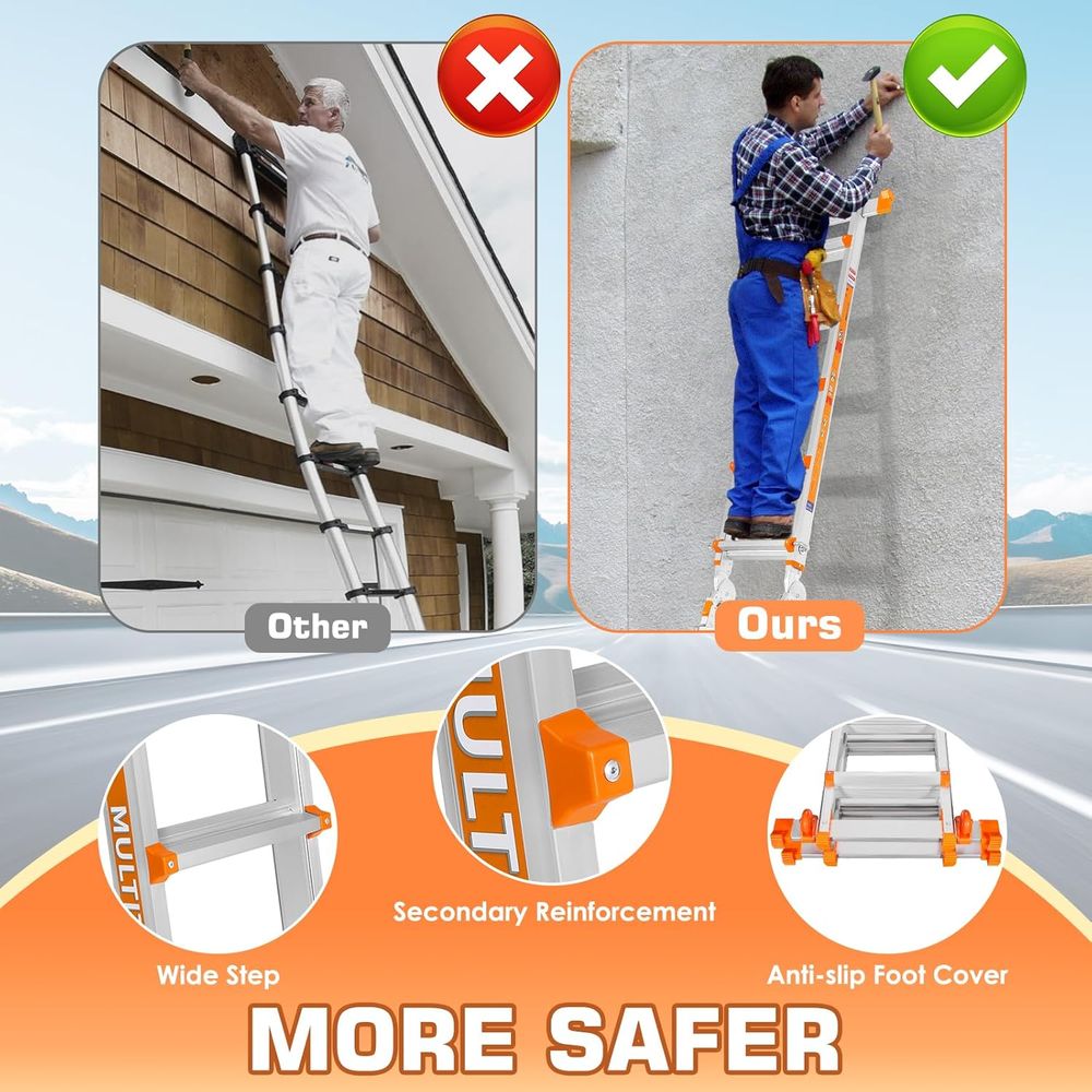 A e 5 Step Ladder, 17T Extensi - Home Security Bars 评论和价格